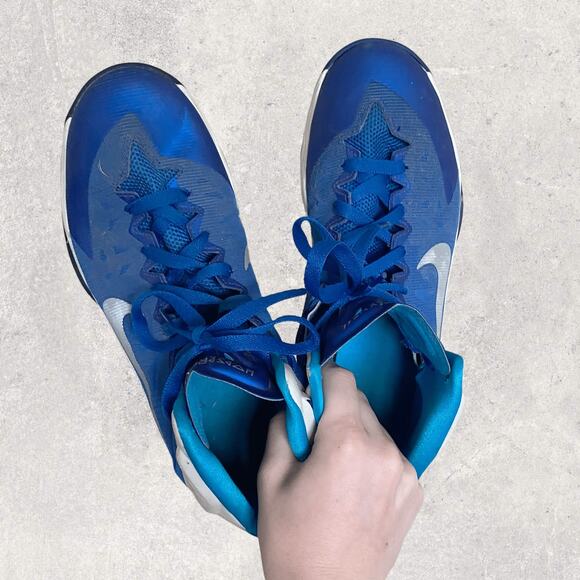 Nike Zoom Hyper Quickness Basketball Shoes Blue White Womens 12 - Picture 3 of 6